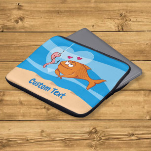 Funda para portátil de peces y carnada enamorados