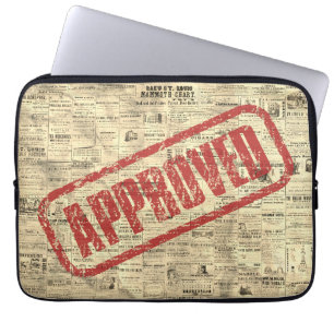 Funda para portátil de periódico vintage aprobado