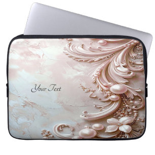 Funda para Portátil de Perla y Floral Rosa Ornata