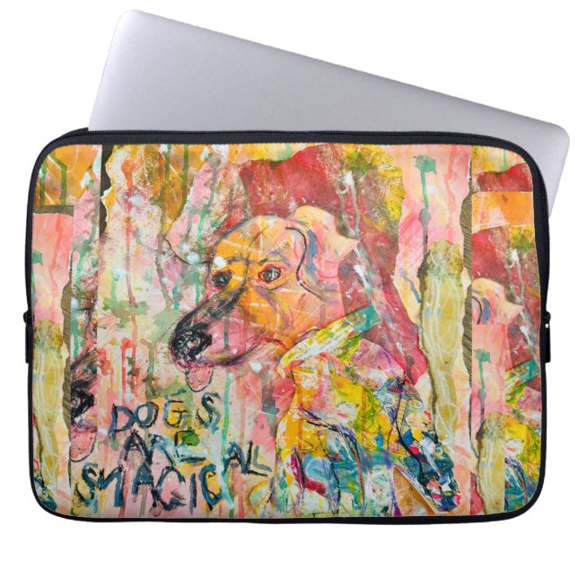 Funda para portátil de perro mágico (Frente)