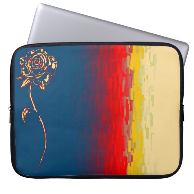 Funda para portátil de rosa abstracta (Frente)