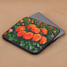 Funda para portátil de rosas naranjas