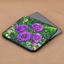 Funda para portátil de rosas púrpuras
