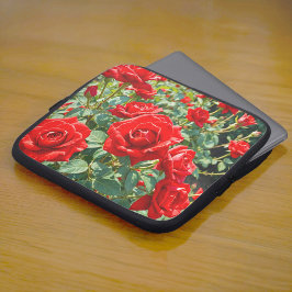 Funda para portátil de rosas rojas