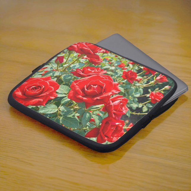 Funda para portátil de rosas rojas (Laptop sleeve with red roses)