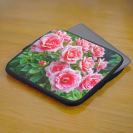 Funda para portátil de rosas rosadas