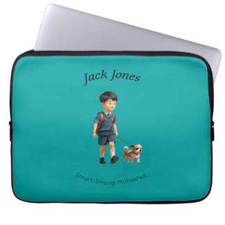 Funda Para Portátil De vuelta a la escuela niño y perro Personalizado 