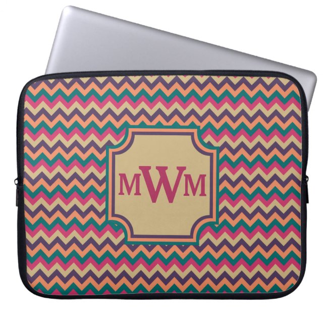 Funda para portátil de Zigzag Tropical (Frente)