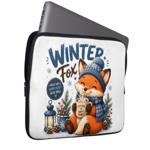 Funda para portátil de zorro invernal lindo animal