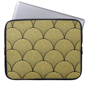 Funda Para Portátil Deco de arte japonés: Diseño de oro negro