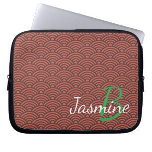 Funda Para Portátil Decoración clásica japonesa de la ola roja y el mo