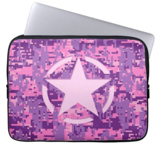 Funda Para Portátil Decoración de camuflaje digital de color rosa bril