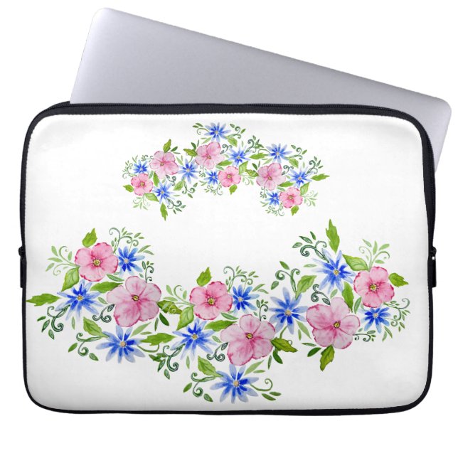 Funda Para Portátil Decoración floral elegante (Frente)