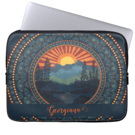 Funda Para Portátil Dedo Sunset Dot Personalizado Vintage Wilderness