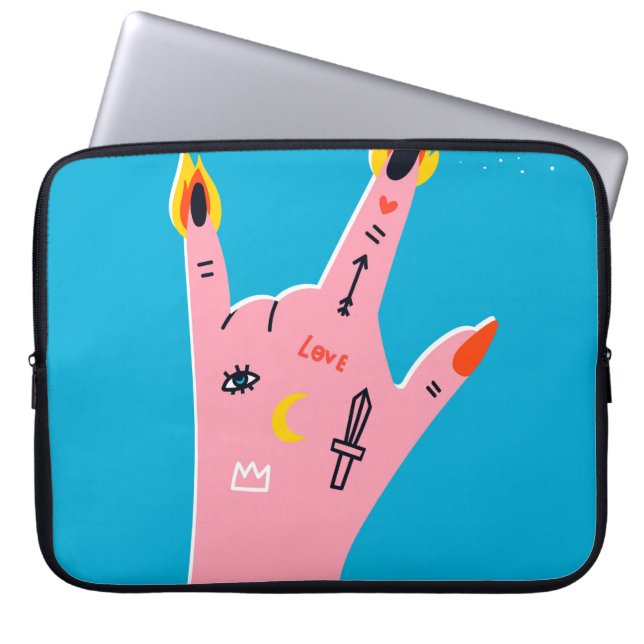Funda Para Portátil Dedos de incendio abstractos (Frente)