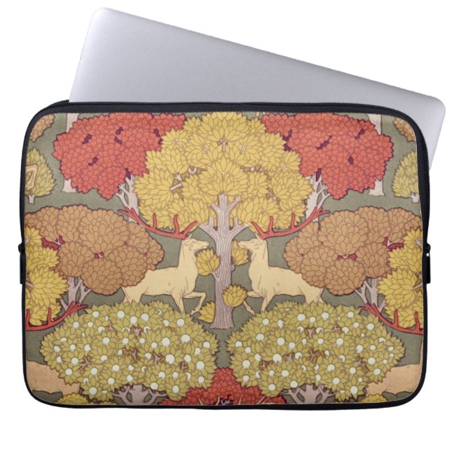 Funda Para Portátil Deer &Tree Squirrel Bird Rowan Berries Art Nouveau (Frente)