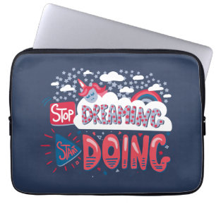 Funda Para Portátil Deja de soñar, empieza a hacer azul marino