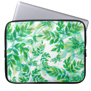Funda Para Portátil Deja la planta natural de patrón verde