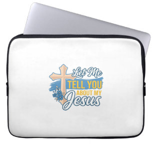 Funda Para Portátil Déjame contarte sobre mi camiseta cristiana de Jes