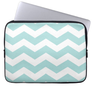 Funda para portátil del patrón de cheurón azul