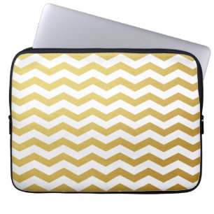 Funda para portátil del patrón de cheurón de oro