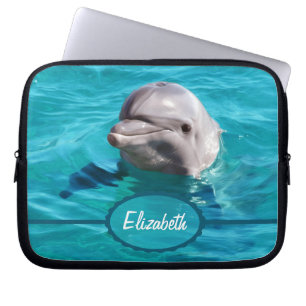 Funda Para Portátil Delfín en foto del agua azul