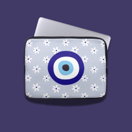 Funda Para Portátil Delicado blanco lindo Romántico de margarita azul