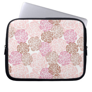 Funda Para Portátil Delicado patrón de Rosas rosados y marrones