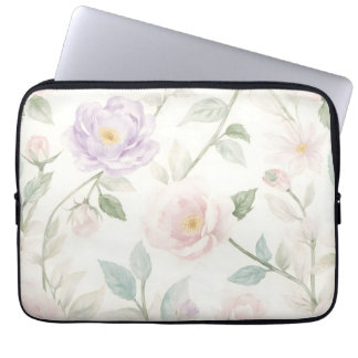 Funda Para Portátil Delicado patrón floral pastel con Rosas y Dais
