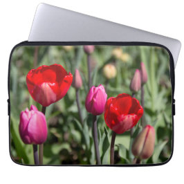 Funda Para Portátil Delicate red and purple tulips 