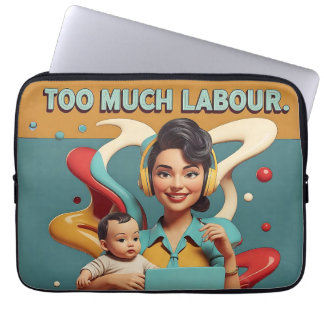 Funda Para Portátil Demasiado trabajo - Diseño de sátira feminista ret