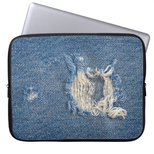 Funda Para Portátil Denim azul fracturado