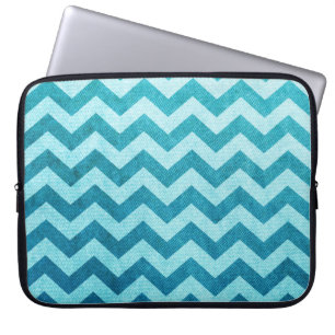 Funda Para Portátil Denim Chevron de Shirley Taylor