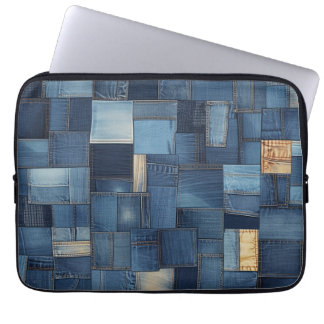 Funda Para Portátil Denim Patchwork