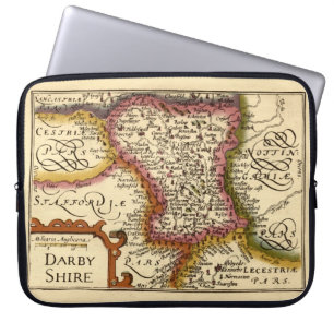 Funda Para Portátil Derbyshire (Darbyshire) Condado de Inglaterra Mapa