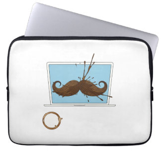 Funda Para Portátil Derrame de café Mustache Sleeve | Trabajo divertid