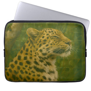 Funda Para Portátil Descanso del leopardo en el entorno de los santuar