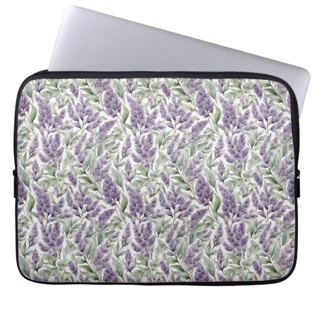 Funda Para Portátil Desconexión floral de Lilac y Sage (Frente)