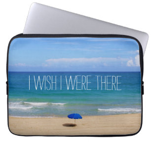 Funda Para Portátil Desearía Estar Allí - Paraguas Blue Beach