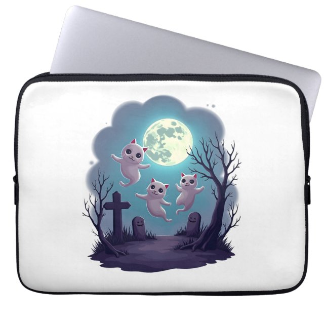 Funda Para Portátil Desfile de gatos fantasma (Frente)