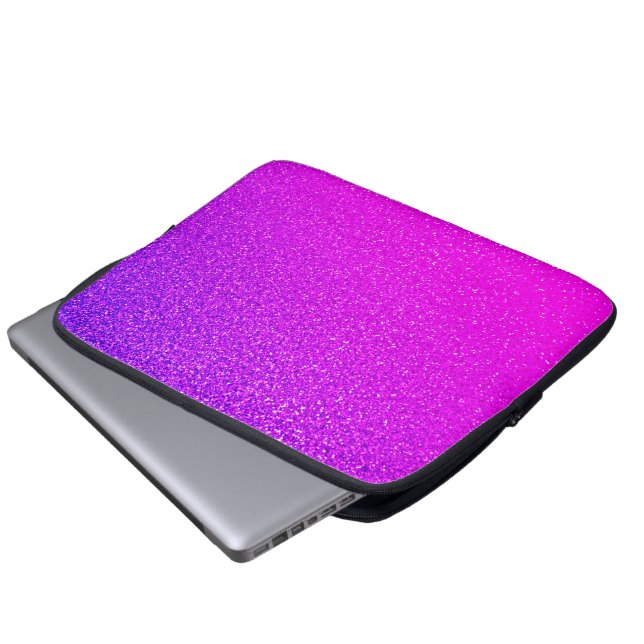 Funda Para Portátil Deslumbrante Glitter Púrpura Rosa Caliente Ombre G (Inferior anverso)