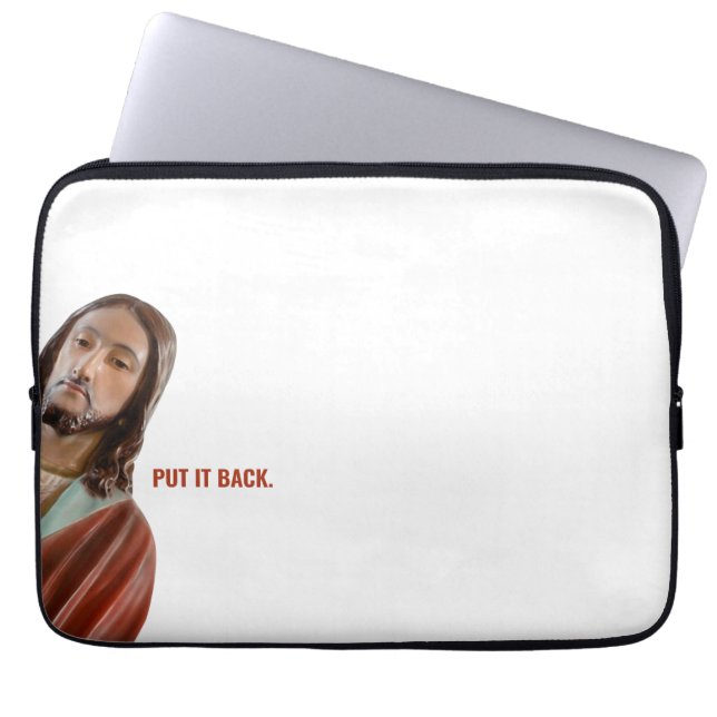 Funda Para Portátil Devuélvalo Gracioso Jesús en el fondo blanco (Frente)