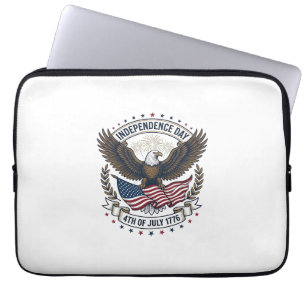 Funda Para Portátil Día de la Independencia Águila Bandera Camiseta Vi
