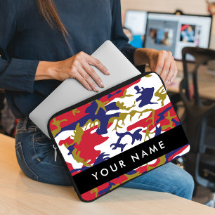 Funda Para Portátil Día de la Independencia Camuflaje Su nombre Person