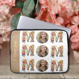 Funda Para Portátil Día de la Madre de flores MOM personalizado