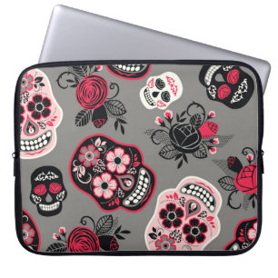 Funda Para Portátil Dia de los Muertos: Patrón de cosecha
