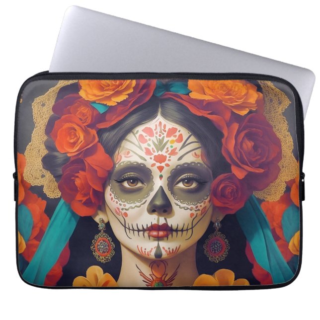 Funda Para Portátil Día de Muertos Catrina 1 (Frente)