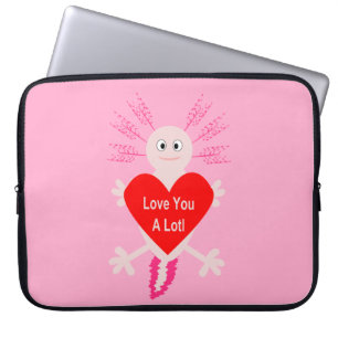 Funda Para Portátil Día de San Valentín Love Heart Axolotl