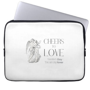 Funda Para Portátil Día de San Valentín – Querubines Vintage y Mensaje