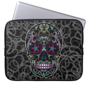 Funda Para Portátil Día del cráneo muerto del azúcar - colorido neg